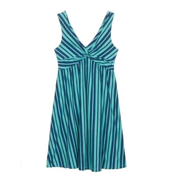 Patagonia Dresses & Skirts - Patagonia Dress Women M Blue Stripe Coastal Cottagecore Romantic Travel Eco Chic